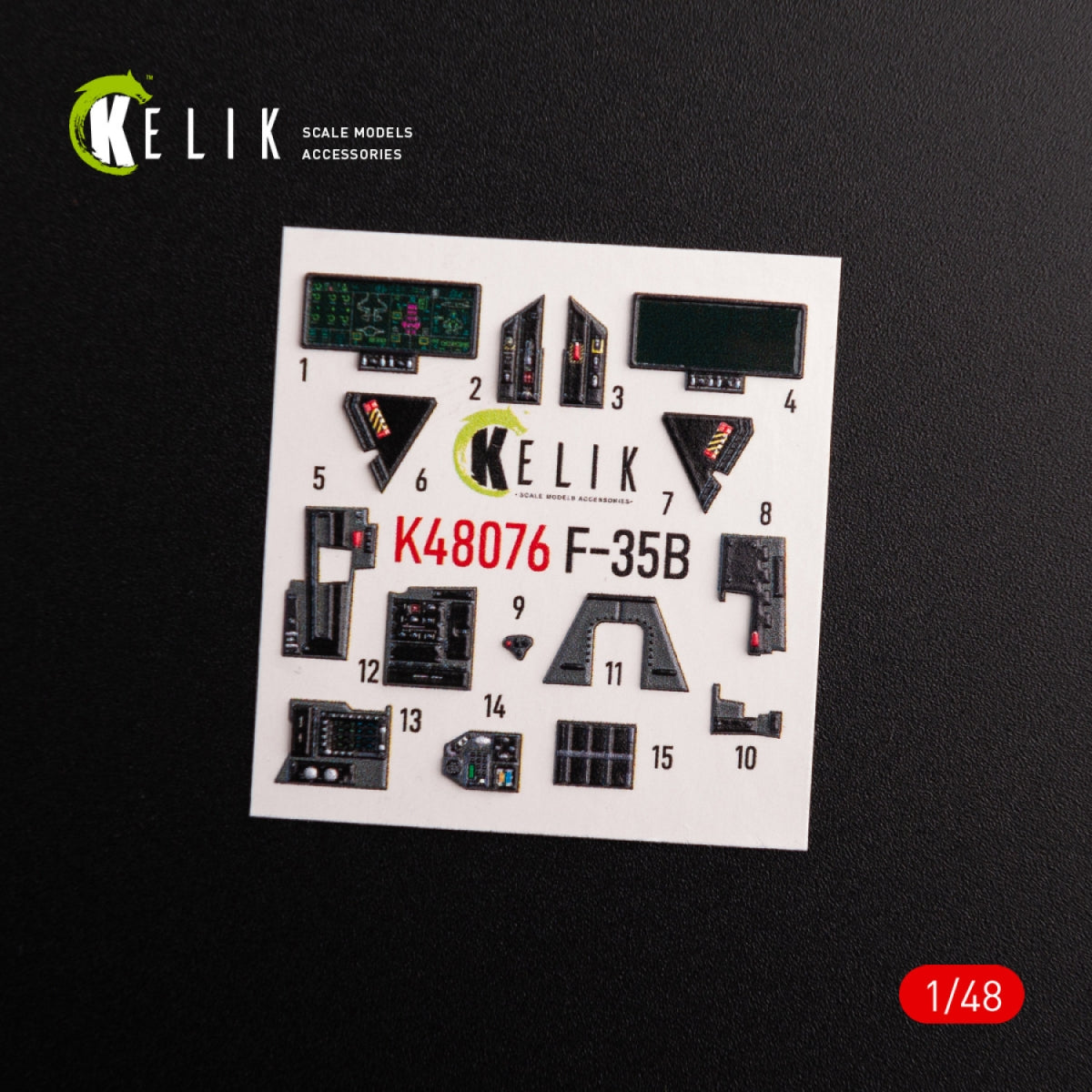 KELIK K48076 F-35B interior 3D decals for Tamiya kit 1/48 – immagine 3