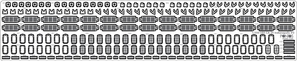 Pontos 37017F1 USS CA-35 Indianapolis 1945 Detail Up Set ADVANCED 1/350 – immagine 16
