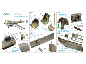 Quinta Studio QD48301 Bf 110E/F 3D-Printed &amp;amp; coloured Interior on decal paper (Eduard) 1/48 – immagine 2