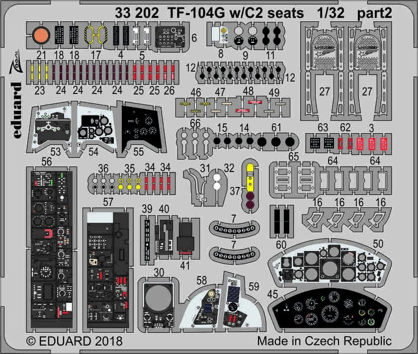Eduard 33202 TF-104G w/ C2 seats ITALERI 1/32 – immagine 2
