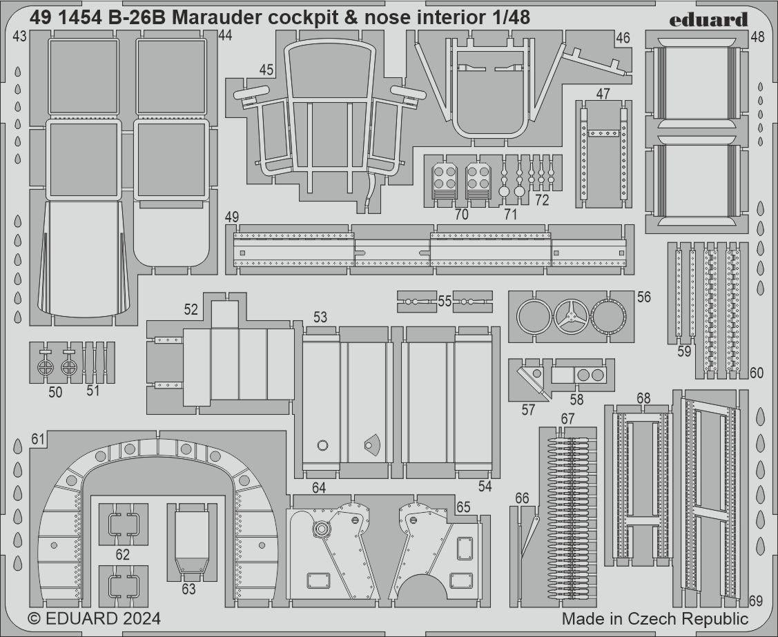Eduard 491454 B-26B Marauder cockpit &amp;amp; nose interior ICM 1/48 – Bild 2