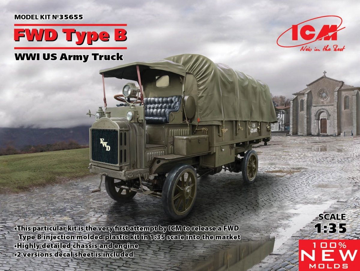 Camion de l&amp;#39;armée américaine ICM 35655, traction avant, type B, échelle 1/35