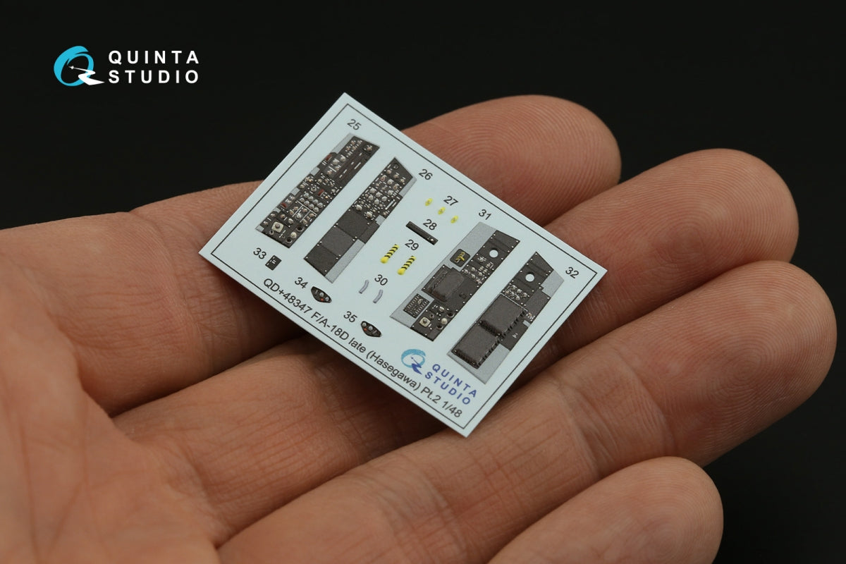 Quinta Studio QDS+48347 FA-18D late 3D-Printed coloured Interior on decal paper (Hasegawa) (with 3D-printed resin parts) (Small version) 1/48 – immagine 14