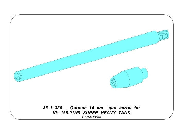 Aber 35L-330 Lufa 15cm do niemieckiego super ciężkiego czołgu Vk168.01(P) 1/35 – immagine 3