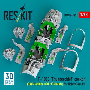 RESKIT RSU48-0337 F-105G &amp;quot;Thunderchief&amp;quot; cockpit (Basic edition with 3D decals) for HobbyBoss kit (3D Printed) 1/48 – immagine 4