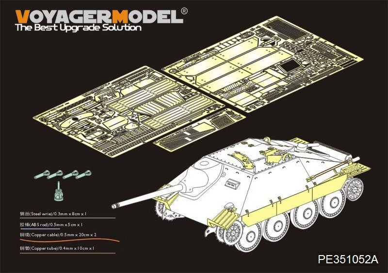 Maquette Voyager PE351052A Chasseur de chars allemand Sd.Kfz.138/2 Hetzer (version initiale) pour ACADMY 13278, échelle 1/35