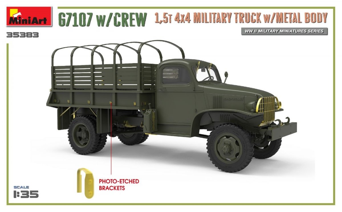 MiniArt 35383 G7107 w/CREW 1,5t 4X4 CARGO TRUCK w/METAL BODY 1/35 – Bild 4