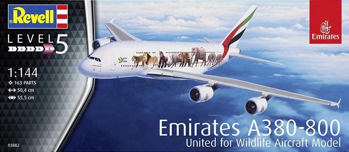 Revell 03882 Airbus A380 Emirates "Wild-Life" 1/144