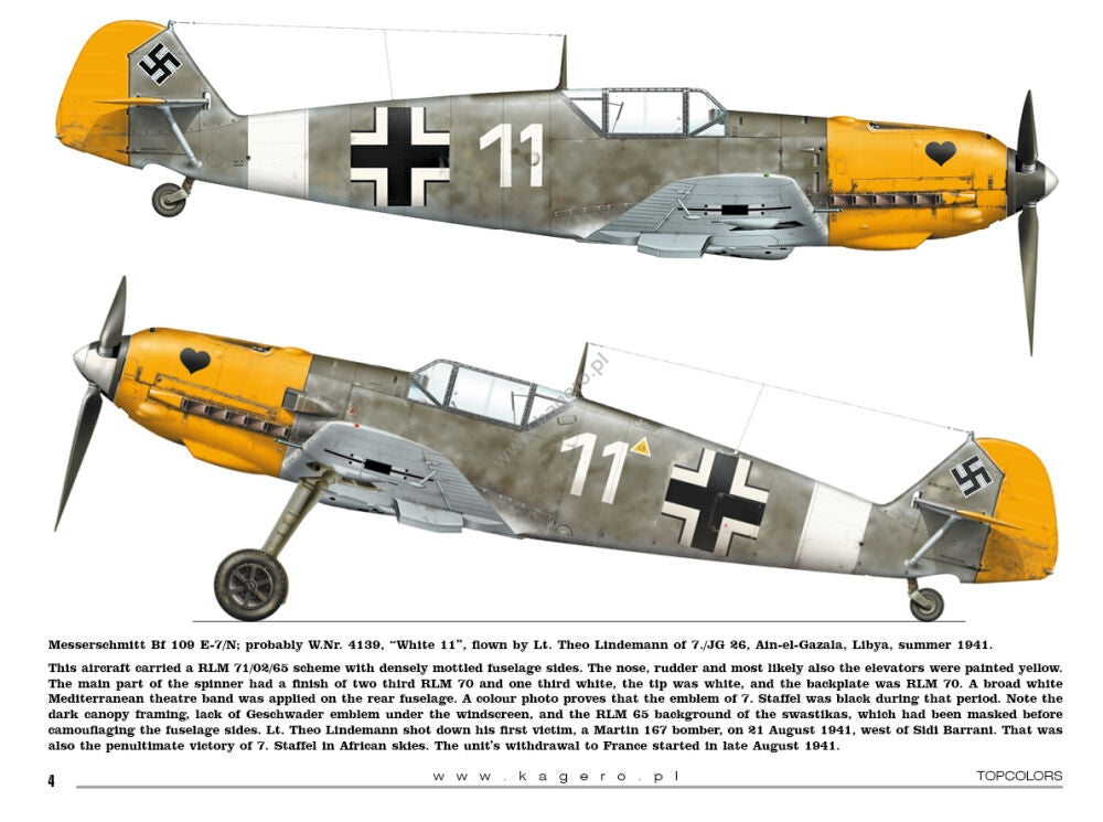 Kagero 15034 Messerschmitt Bf 109s over the Mediterranean Part I (kalkomania/decals) EN/PL – immagine 3