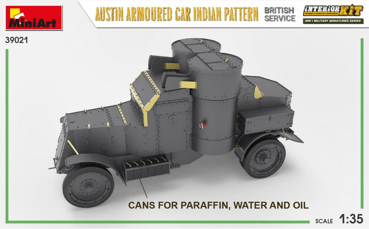Miniart 39021 AUSTIN ARMOURED CAR INDIAN PATTERN. BRITISH SERVICE. INTERIOR KIT 1/35 – immagine 12
