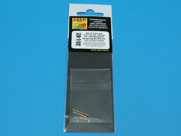 Aber 35L-082 Set of 2 standard barrels for U.S aircraft machine guns cal .50 Browning ANM2 A4 with one part muzzle 1/35 – Bild 3