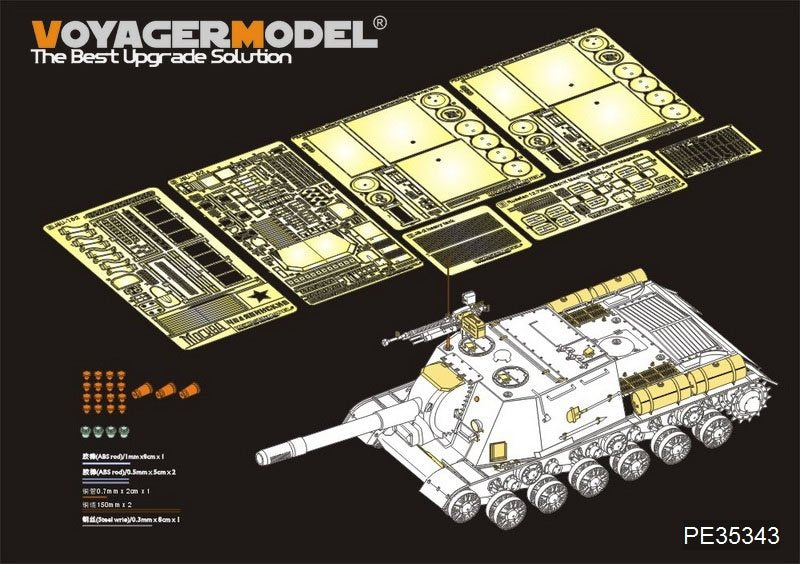 Maquette Voyager PE35343 JSU-152 russe de base de la Seconde Guerre mondiale pour TAMIYA 35303/DML 6803 au 1/35