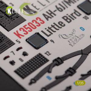 KELIK K35033 AH-6J/MH6J Little Bird interior 3D decals for Zimi models/KittyHawk 1/35 – immagine 3