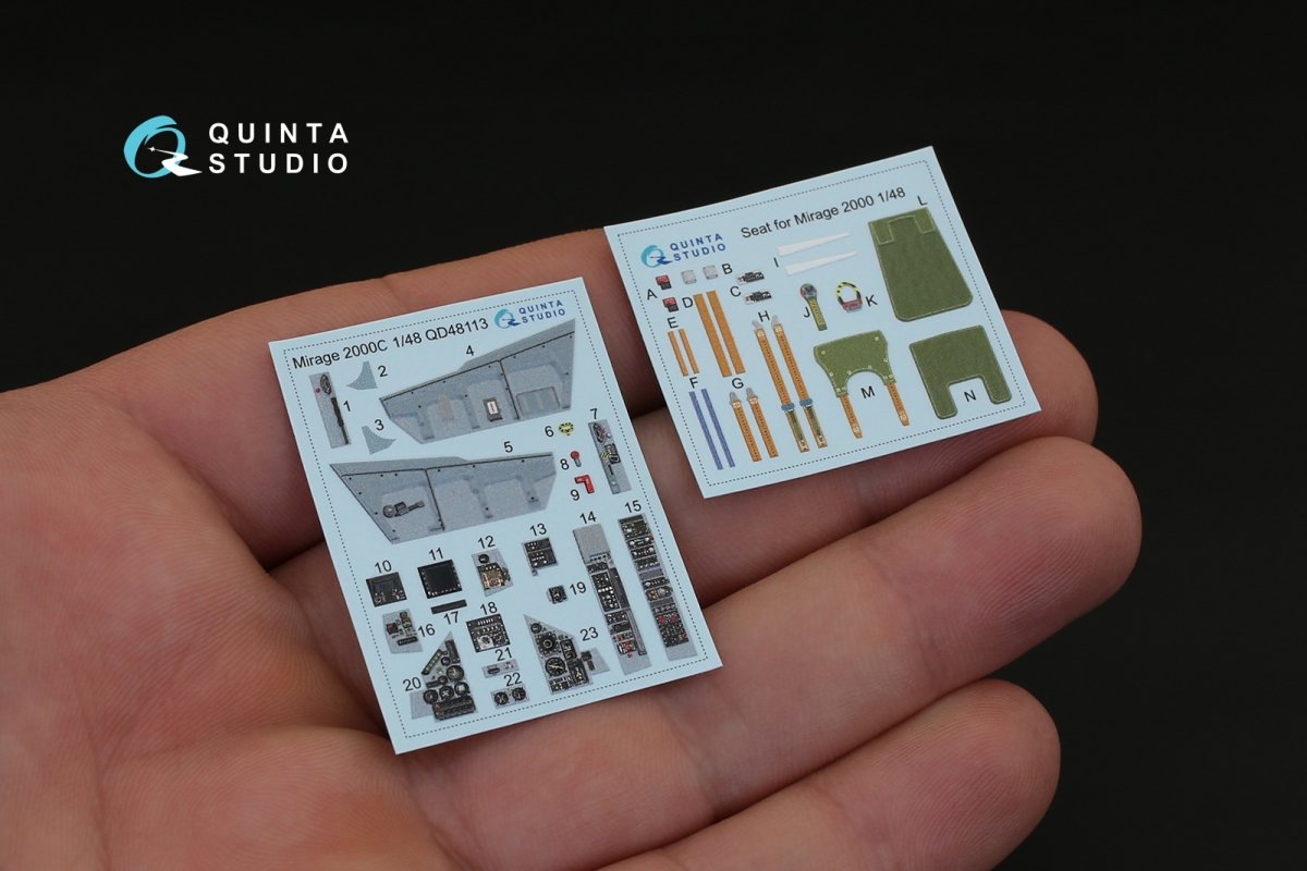 Quinta Studio QD48113 Mirage 2000C 3D-Printed &amp;amp; coloured Interior on decal paper (for Kinetic kit) 1/48 – immagine 2