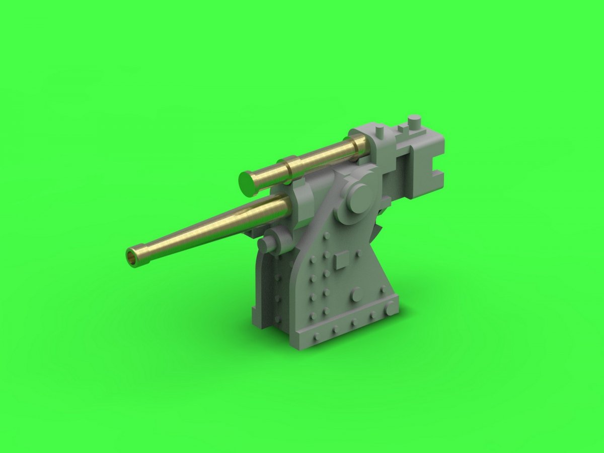 Master SM-350-102 Francuskie działo szkoleniowe 90mm model 1935 – używane na okrętach klasy Richelieu i Dunkerque – (elementy żywiczne, metalowe i blaszka fototrawiona) – (4 szt.) 1/350 – immagine 2