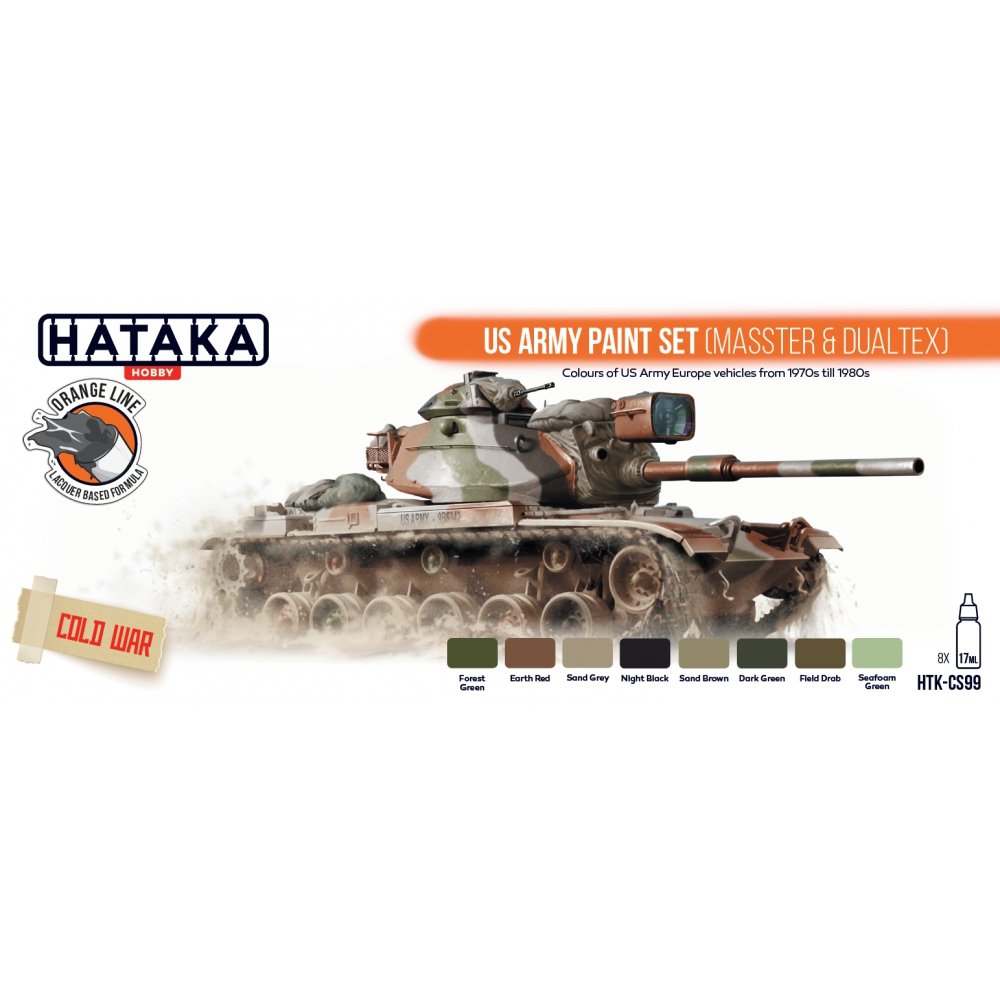 Hataka HTK-CS99 US Army paint set (MASSTER &amp;amp; DUALTEX) (8x17ml) – zdjęcie 2