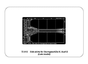 Aber 72A12 Osłony boczne do Sturmgeschutz III (późne) / Side skirts for Sturmgeschutz III (Late model) 1/72 – Bild 3