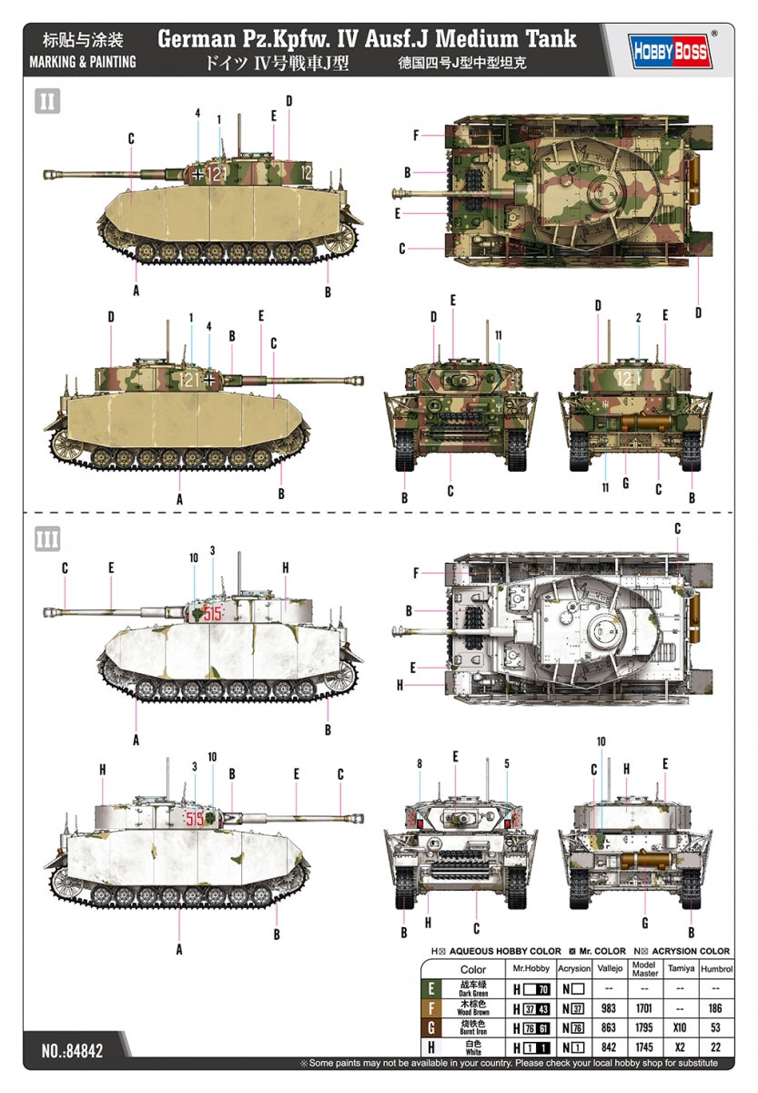 Hobby Boss 84842 German Pz.Kpfw. IV Ausf.J Medium Tank 1/48 – imagen 3