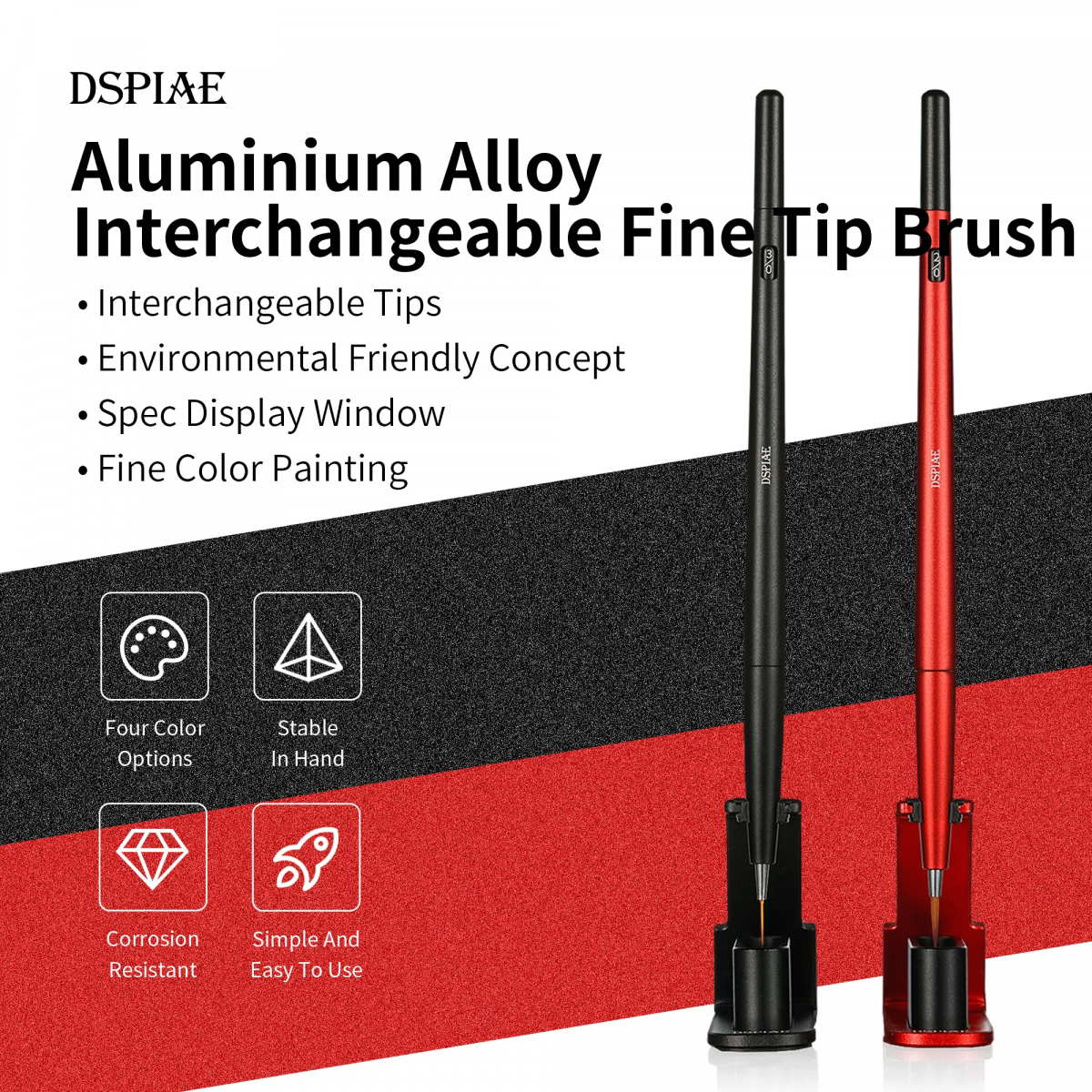 DSPIAE AT-FB03 Fine Brush With Replacable Point Tip - Grey / Precyzyjny pędzel z wymienną końcówką – Bild 2