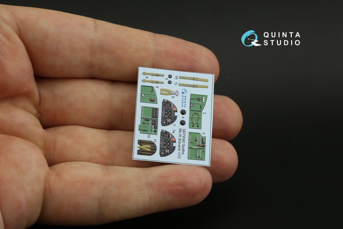 Quinta Studio QD72042 Spitfire Mk.IX 3D-Printed &amp;amp; coloured Interior on decal paper (Eduard) 1/72 – Bild 4