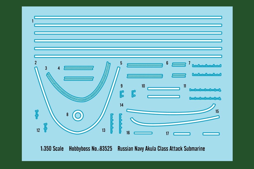 Hobby Boss 83525 Russian Navy SSN Akula Class Attack Submarine 1/350 – immagine 3