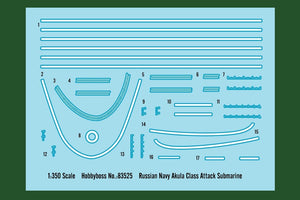 Hobby Boss 83525 Russian Navy SSN Akula Class Attack Submarine 1/350 – immagine 3
