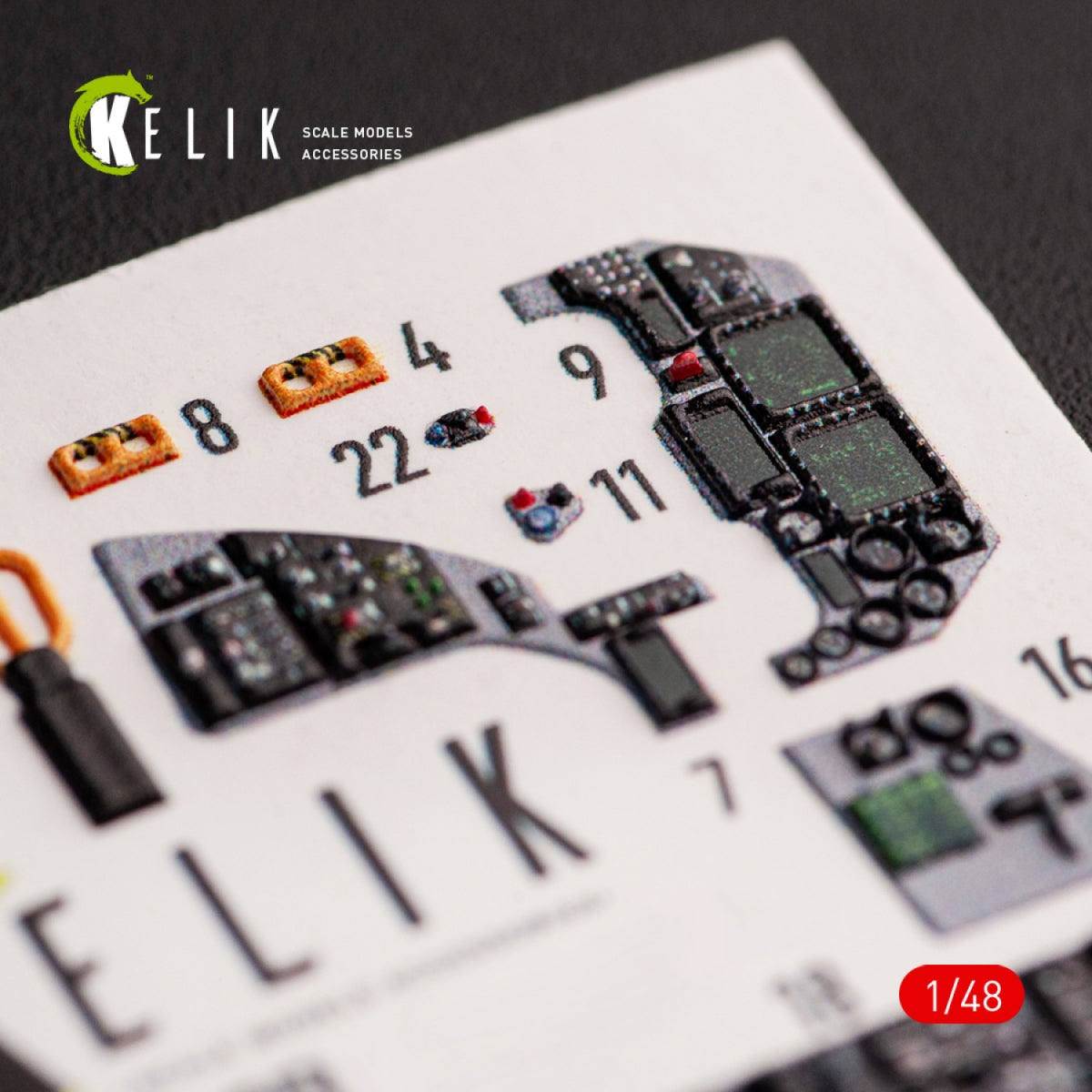 Kelik K48054 JASDF F-2B interior 3D decals for Hasegawa kit 1/48