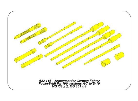 Aber A32114 Armament for German fighter Fw-190 A7-D10 1/32 – zdjęcie 2