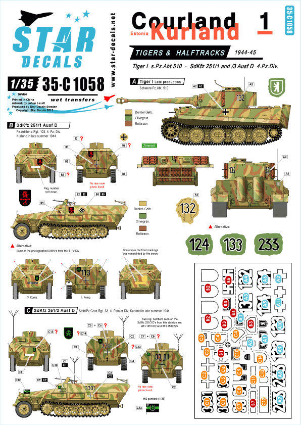 Star Decals 35-C1058 Courlande / Kurland n° 1 1/35