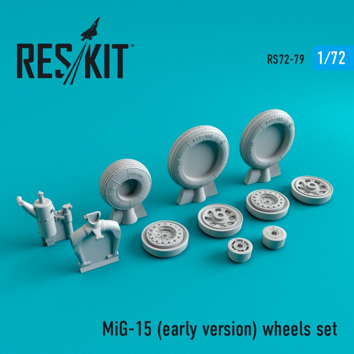 RESKIT RS72-0079 MIG-15 (VERSION INITIALE) JEU DE ROUES 1/72