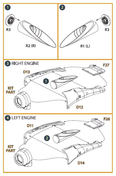 Clear Prop! CPA72046 OV-1 A/B/C/D Mohawk exhaust set for CP kit 1/72 – immagine 3