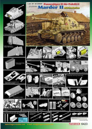 Dragon 6423 Panzerjager II fur Pak 40/2, Sd.Kfz.131 Marder II Mid Production 1/35 – zdjęcie 3