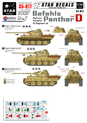 Star Decals 35-877 Befehls-Panther Ausd D 1/35