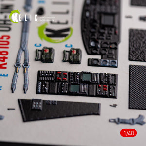 KELIK K48105 UH-1N « Twin Huey » - décalcomanies 3D intérieures pour maquette Zimi Model/KittyHawk au 1/48  – image 5