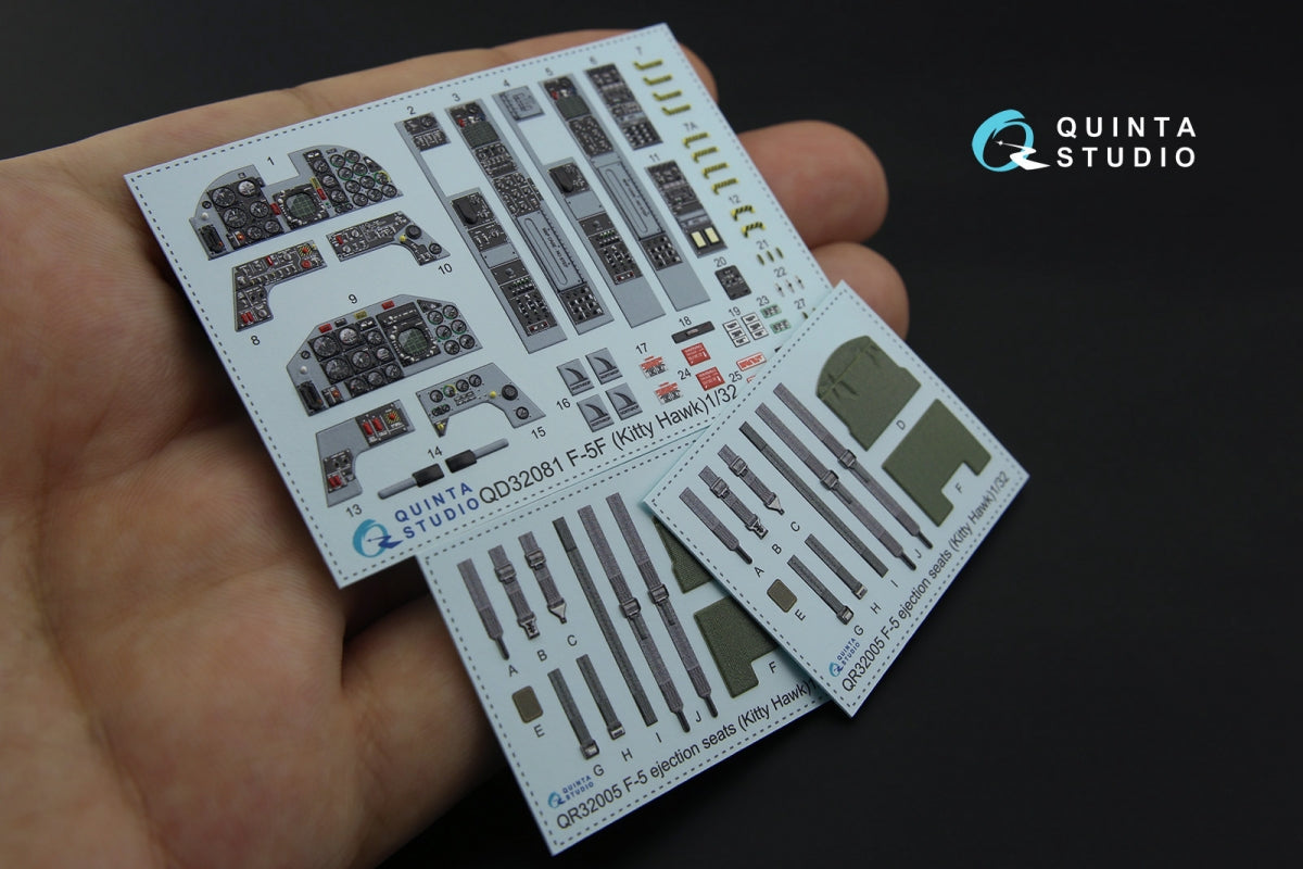 Quinta Studio QD32081 F-5F 3D-Printed coloured Interior on decal paper (for KittyHawk kit) 1/32 – Bild 2