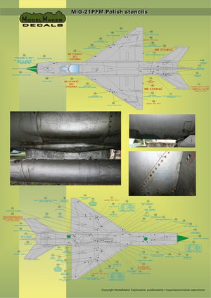 ModelMaker Decals D48020 MiG-21PFM/M/MF/bis/UM Polish stencils 1/48 – image 10