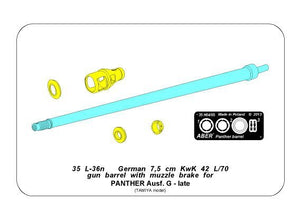 Aber 35L-036n German 7,5cmKwK42L/70 gun barrel with muzzle brake for Panther Ausf. G Late 1/35 – immagine 9