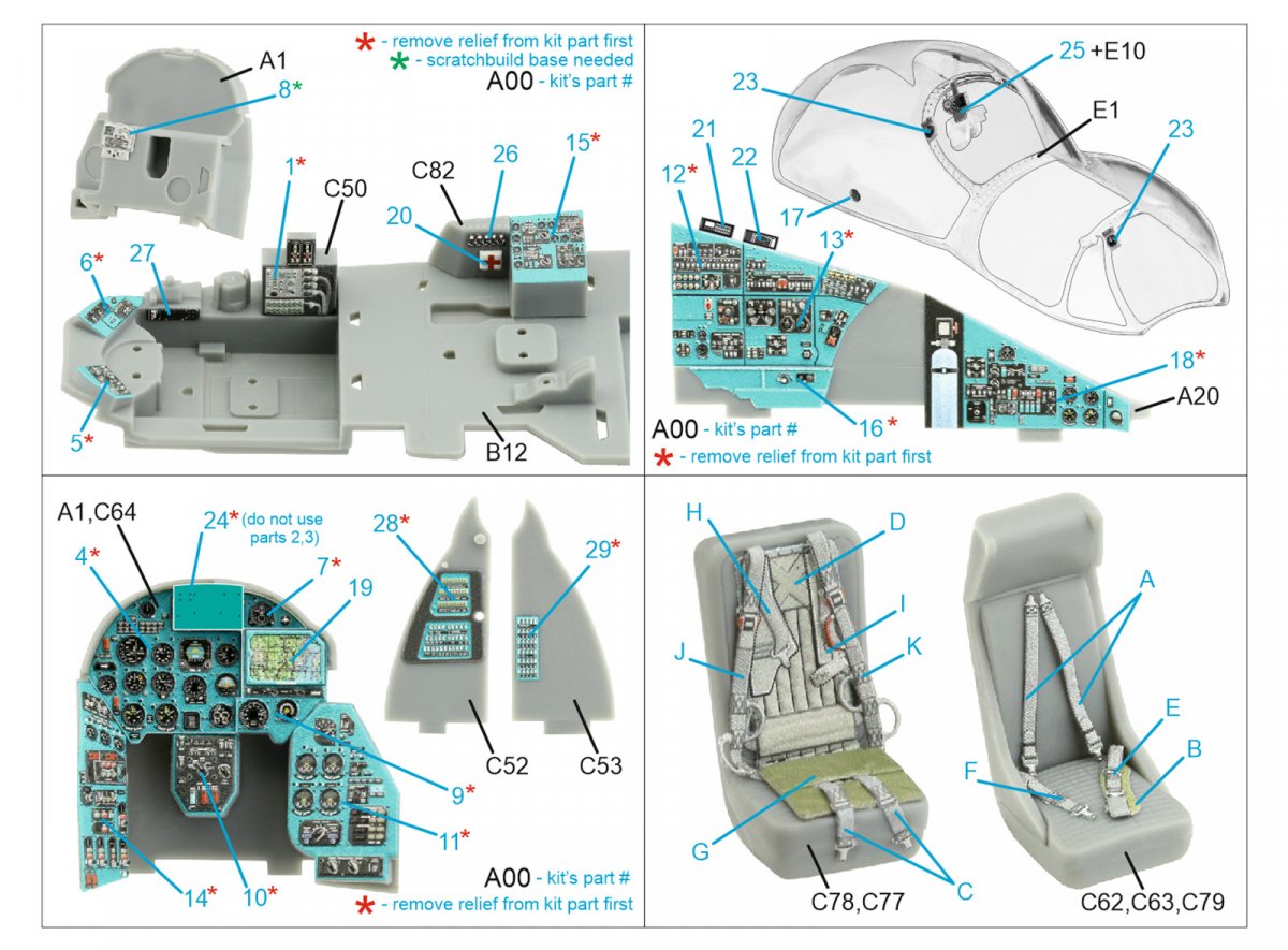 Quinta Studio QD48356 Mi-24D 3D-Printed &amp;amp; coloured Interior on decal paper (Trumpeter) 1/48 – immagine 2