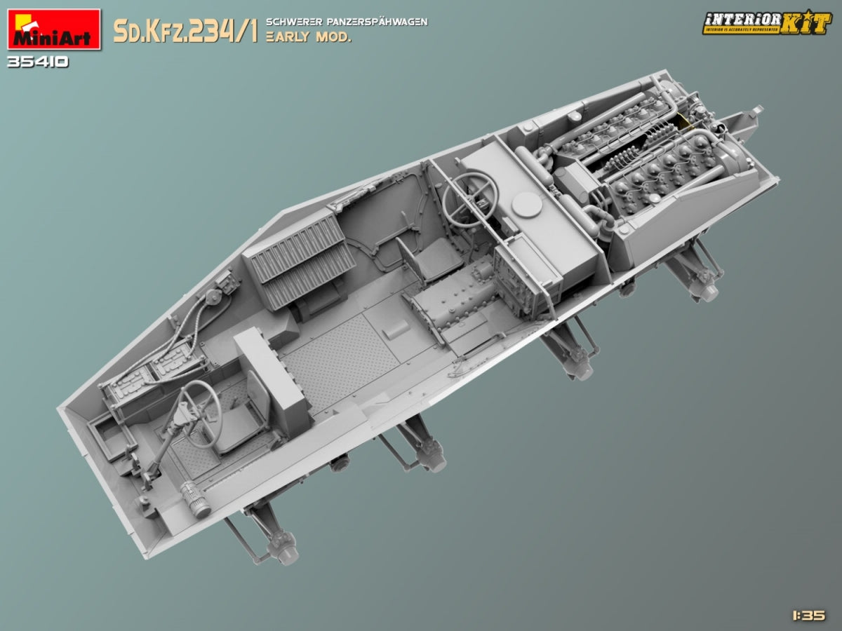 MiniArt 35410 Sd.Kfz.234/1 Schwerer Panzerspahwagen. EARLY MOD. INTERIOR KIT 1/35 – zdjęcie 12