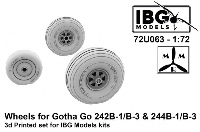 IBG 72U063 Wheels for Gotha Go 242B-1/B-3 &amp;amp; 244B-1/B-3 3d Printed set for IBG Models kits 1/72
