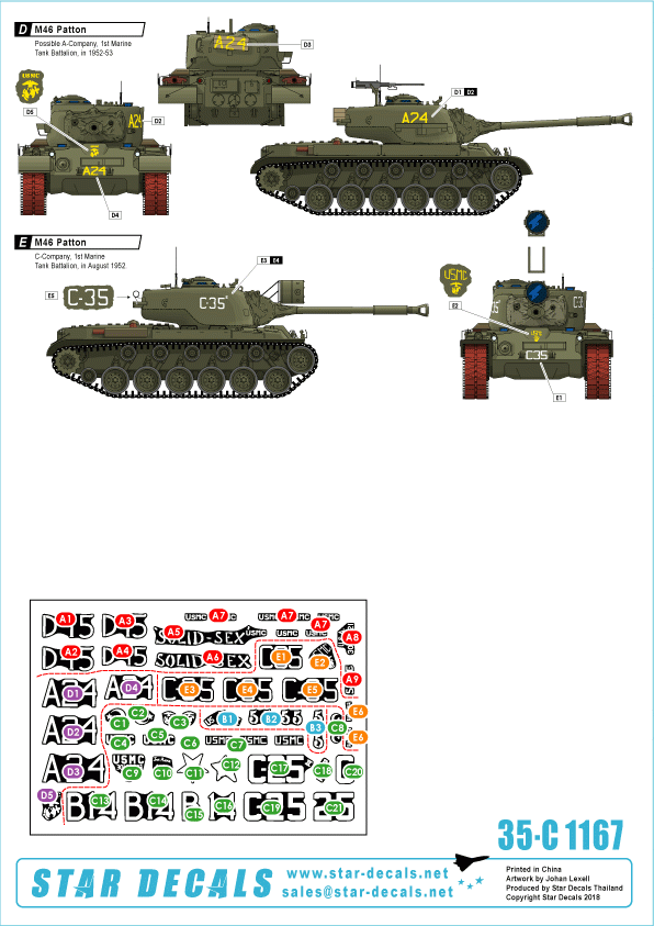 Star Decals 35-C1167 USMC M46 Patton - Korean War 1950-53 1/35 – immagine 2