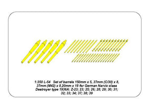 Ensemble de canons Aber 350L-54 pour Narvic 1936A (1/350) – image 5
