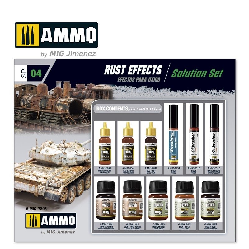 AMMO of Mig Jimenez 7805 RUST EFFECTS. SOLUTION SET – imagen 2