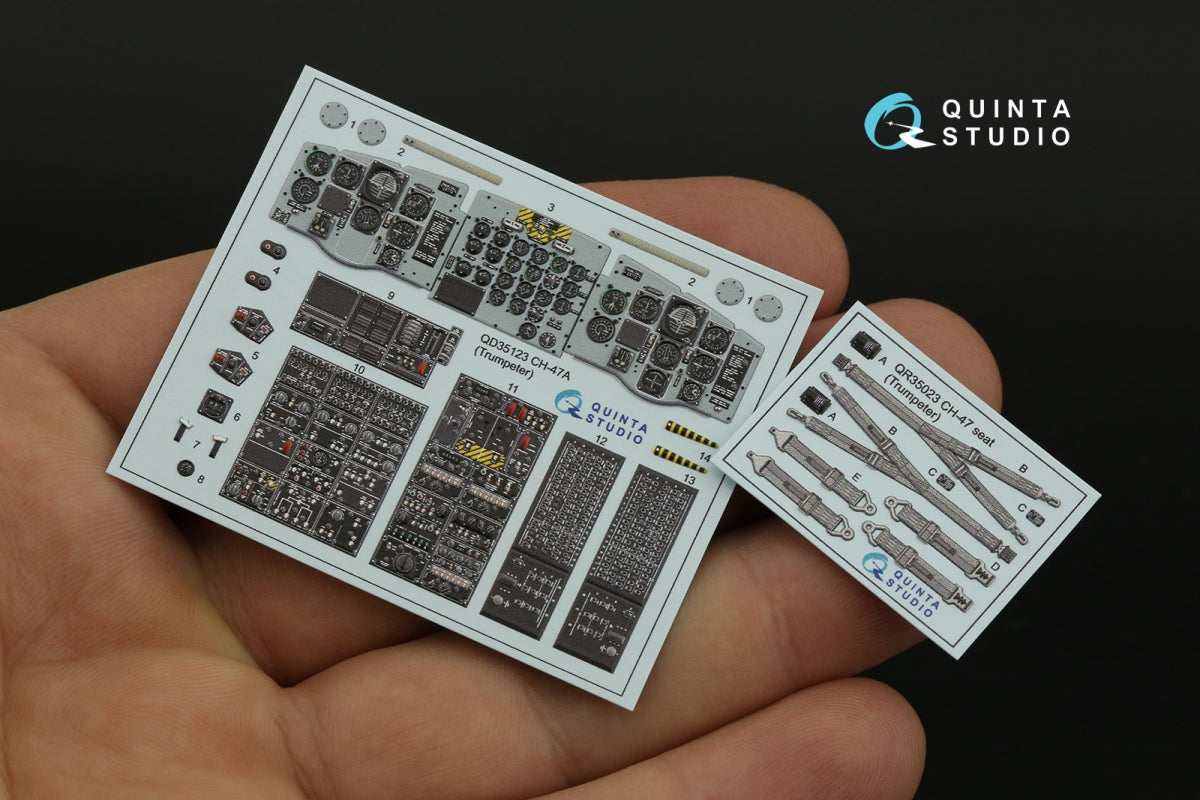 Quinta Studio QD35123 CH-47A 3D-Printed coloured Interior on decal paper (Trumpeter) 1/35 – immagine 4