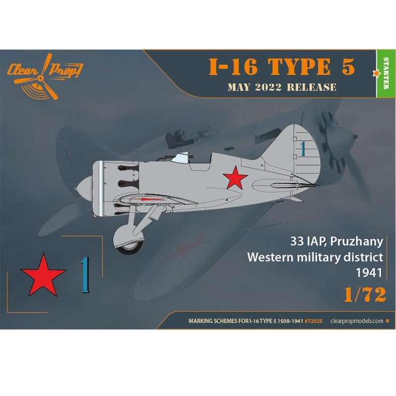 Clear Prop! CP72025 I-16 Type 5 (1938-1941) STARTER KIT 1/72 – immagine 2