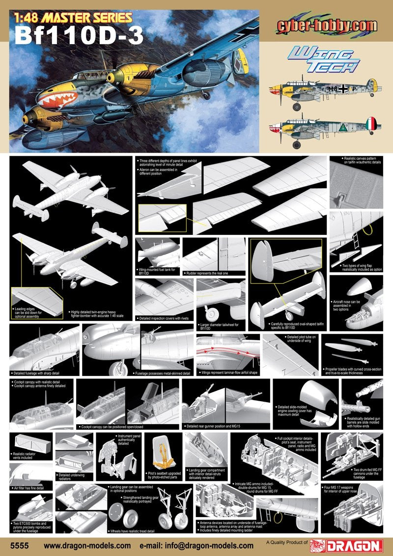 Cyber Hobby 5555 Messerschmitt Bf110D-3 1/48 – Bild 2