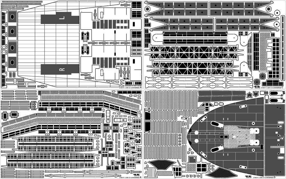 Pontos 27010fn 1/200 USS CV-6 Enterprise 1942 Detail Up Set (Teak Tone wooden deck) 1/200 – immagine 10