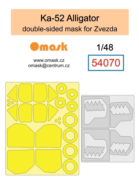 Masque double face Omask 54070 Ka-52 Alligator (pour Zvezda 4830) 1/48