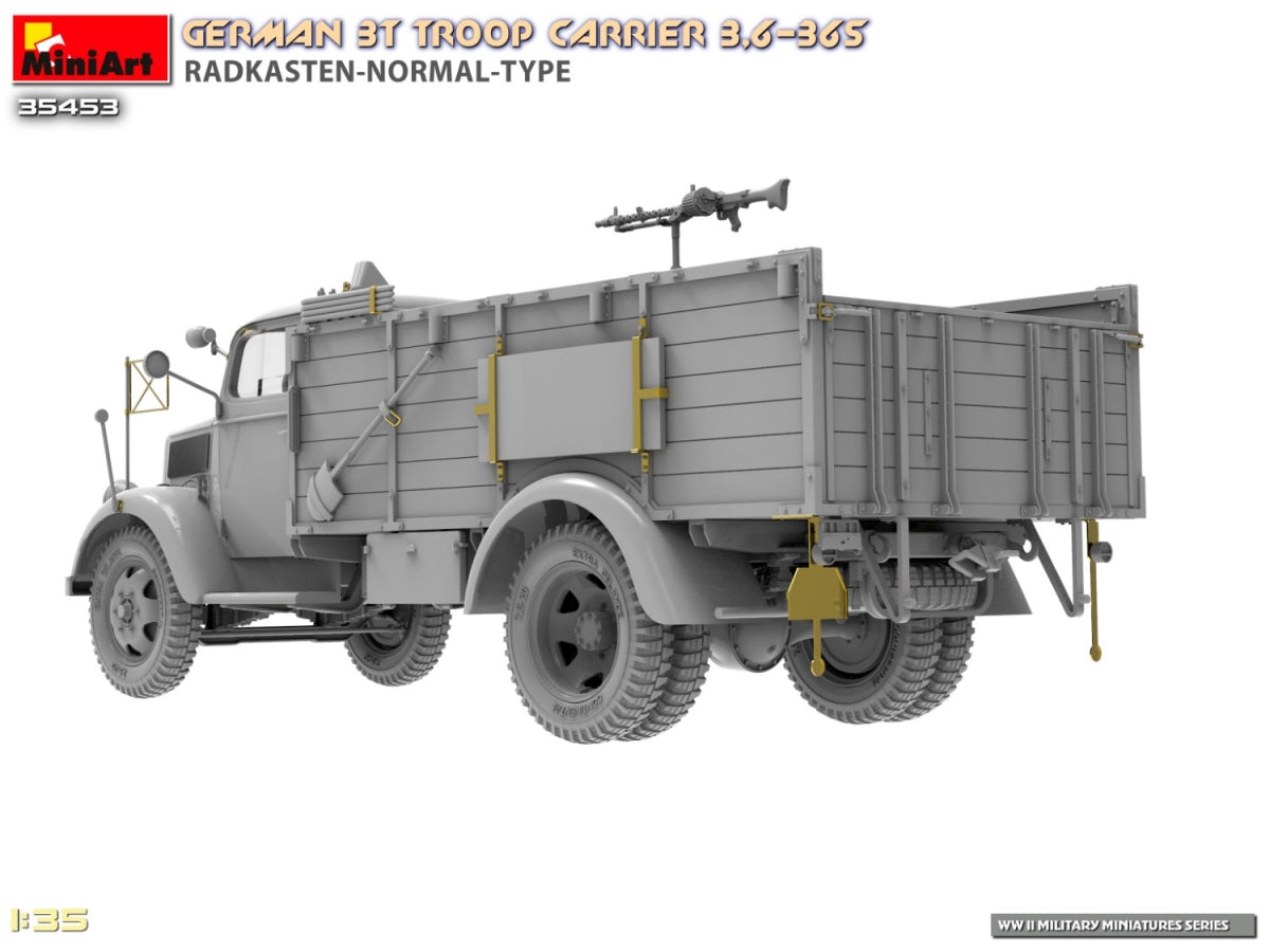 Miniart 35453 German 3t Troop Carrier 3.6-36S Radkasten-Normal-Type 1/35 – immagine 12