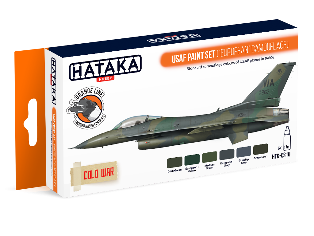 Kit de peinture Hataka HTK-CS10 USAF (camouflage européen) 6 x 17 ml